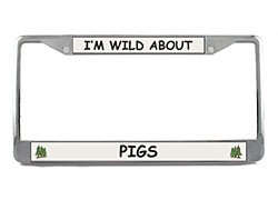 Pig License Plate Frame
