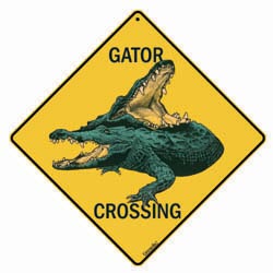 Alligator Crossing Sign