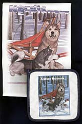 Dish Towel - Potholder: Alaskan Malamute
