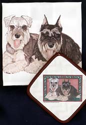 Schnauzer Dish Towel & Potholder