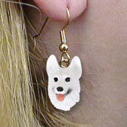 White German Shepherd Earrings