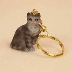 Tabby Cat Keychain