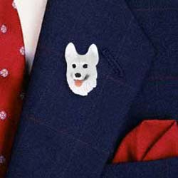 White German Shepherd Pin