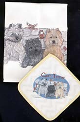 Cairn Terrier Dish Towel & Potholder