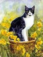 Black & White Cat Garden Flag