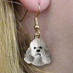 Gray Poodle Earrings