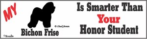 Bichon Frise Bumper Sticker Honor Student