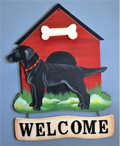 Black Lab Welcome Sign