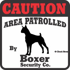 Boxer Bumper Sticker Caution