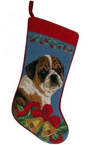 Bulldog Christmas Stocking