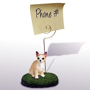 Chihuahua Note Holder (Tan & White)