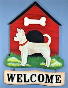 Chihuahua Welcome Sign Tan