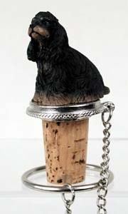 Cocker Spaniel Bottle Stopper (Black & Tan)