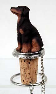Doberman Pinscher Bottle Stopper (Red Uncropped)
