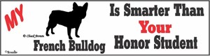 French Bulldog Bumper Sticker Honor Student