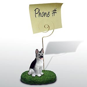 German Shepherd Note Holder (Silver & Black)