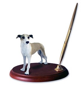 Greyhound Pen Holder (Tan & White)