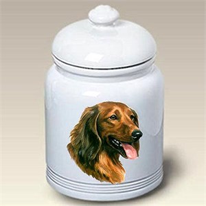 Long Hair Dachshund Treat Jar