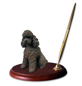 Poodle Pen Holder (Chocolate Sport cut)