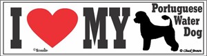 Portuguese Water Dog Bumper Sticker I Love My