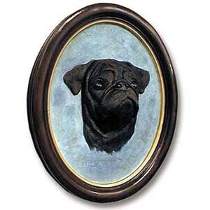 Pug Sculptured Portrait Black