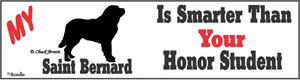 Saint Bernard Bumper Sticker Honor Student