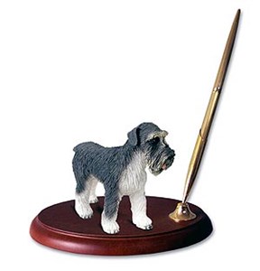 Schnauzer Pen Holder (Gray Uncropped)