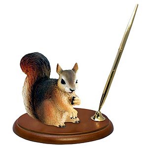 Squirrel Pen Holder (Red)