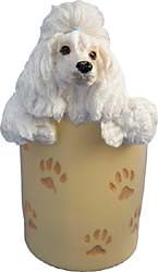 White Poodle Pencil Holder