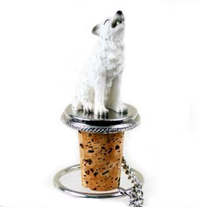 Wolf Bottle Stopper (White)